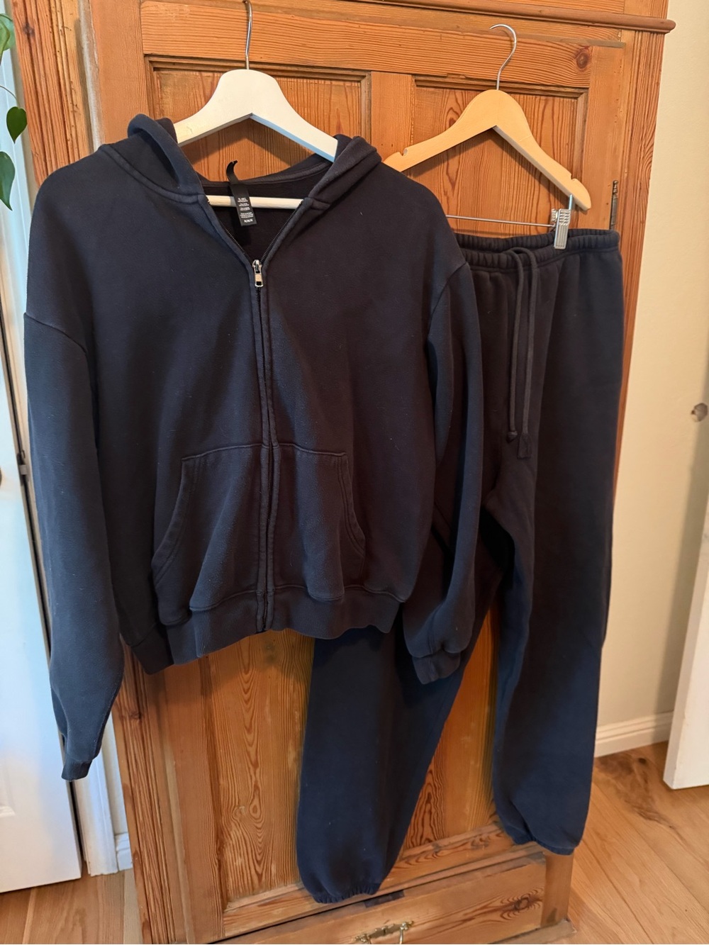 SKIMS Black Zip Hoodie & Sweatpants Set
